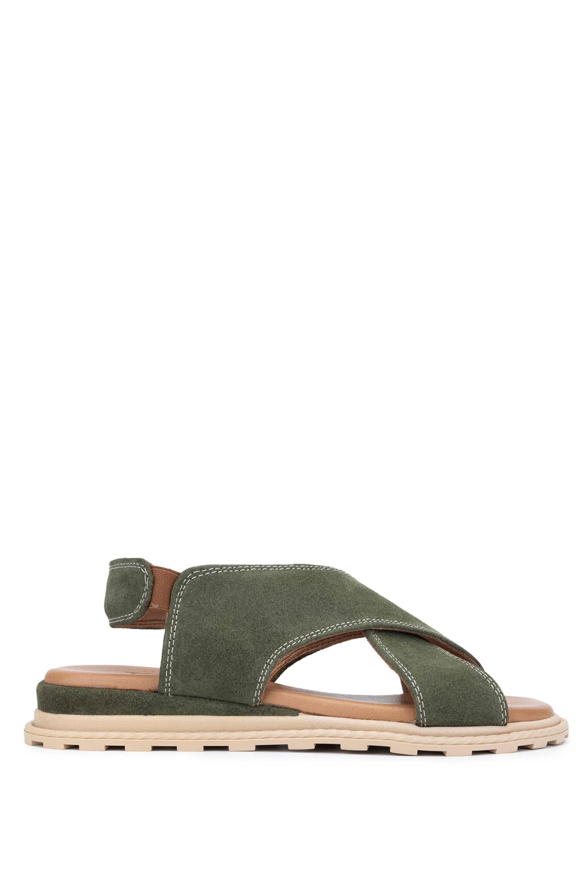 Tamer Tanca Bej Tamer Tanca Vegan Kadın Düz Sandalet