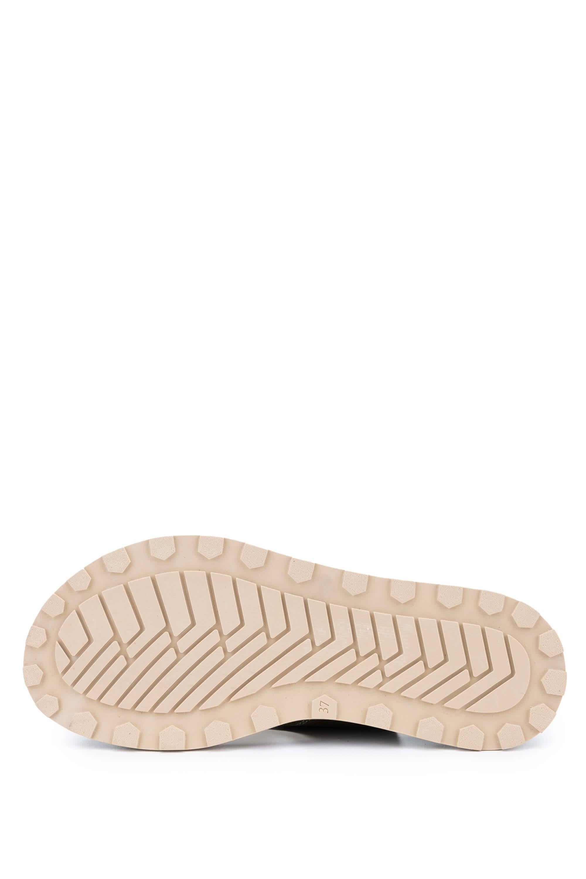 Tamer Tanca Bej Tamer Tanca Vegan Kadın Düz Sandalet