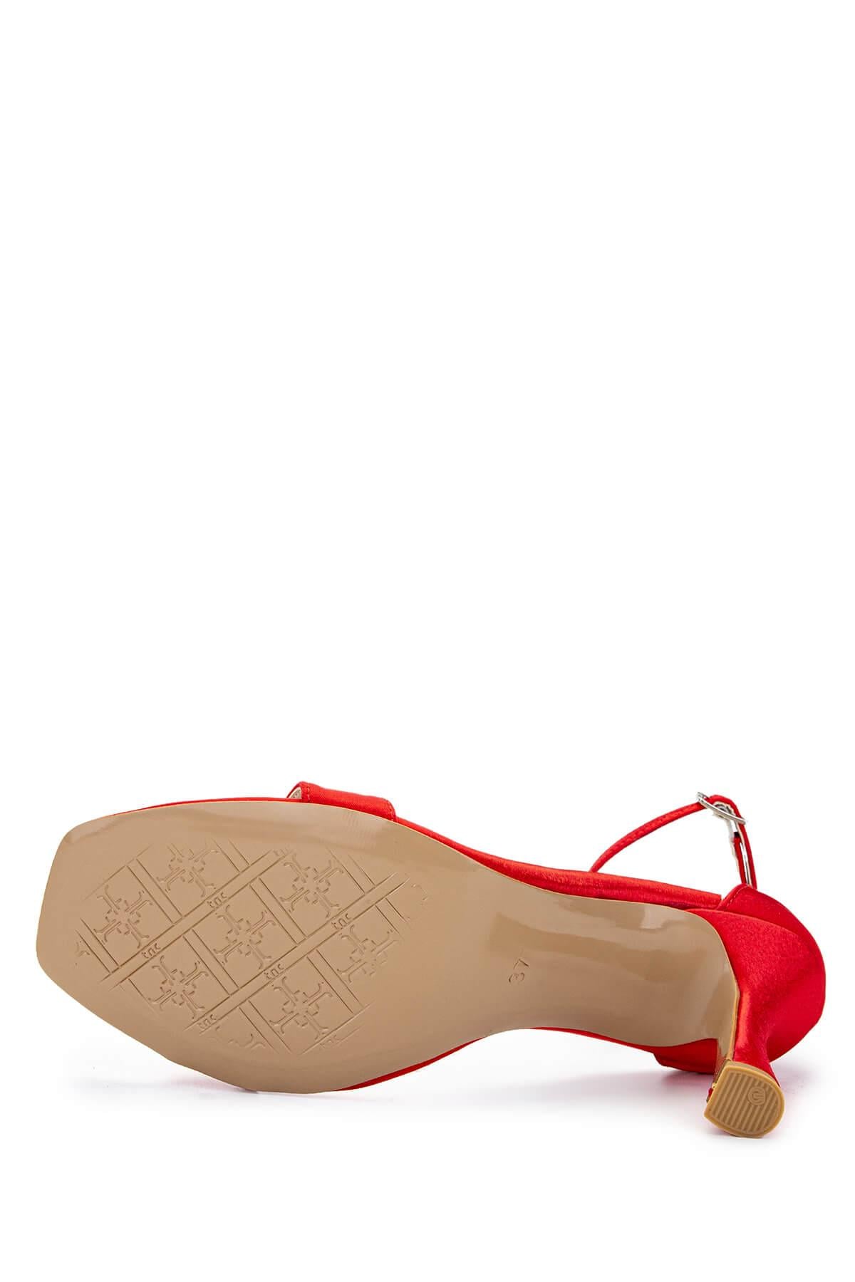 Tamer Tanca Kırmızı Tamer Tanca Vegan Kadın Saten Topuklu Ayakkabı