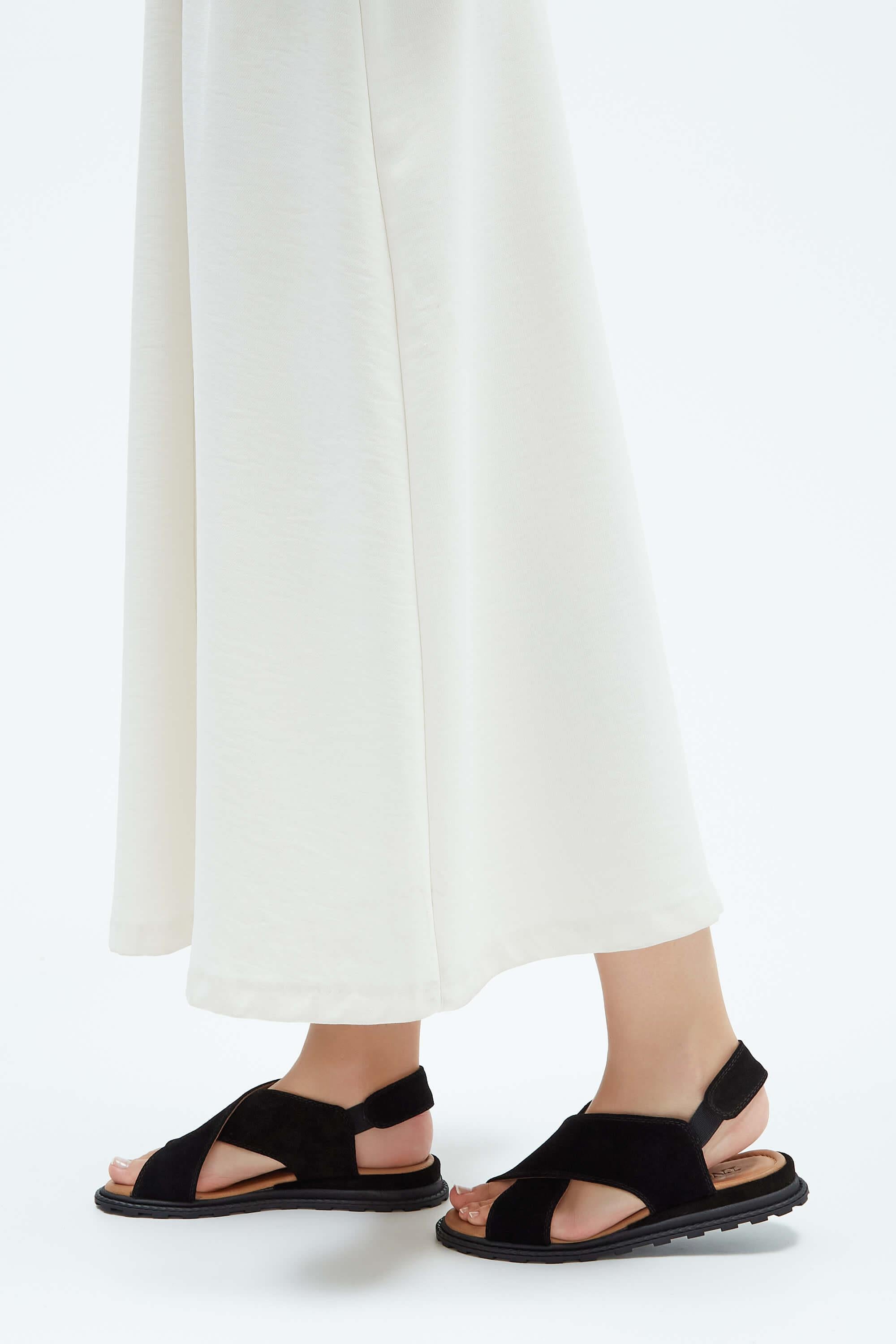 Tamer Tanca Bej Tamer Tanca Vegan Kadın Düz Sandalet