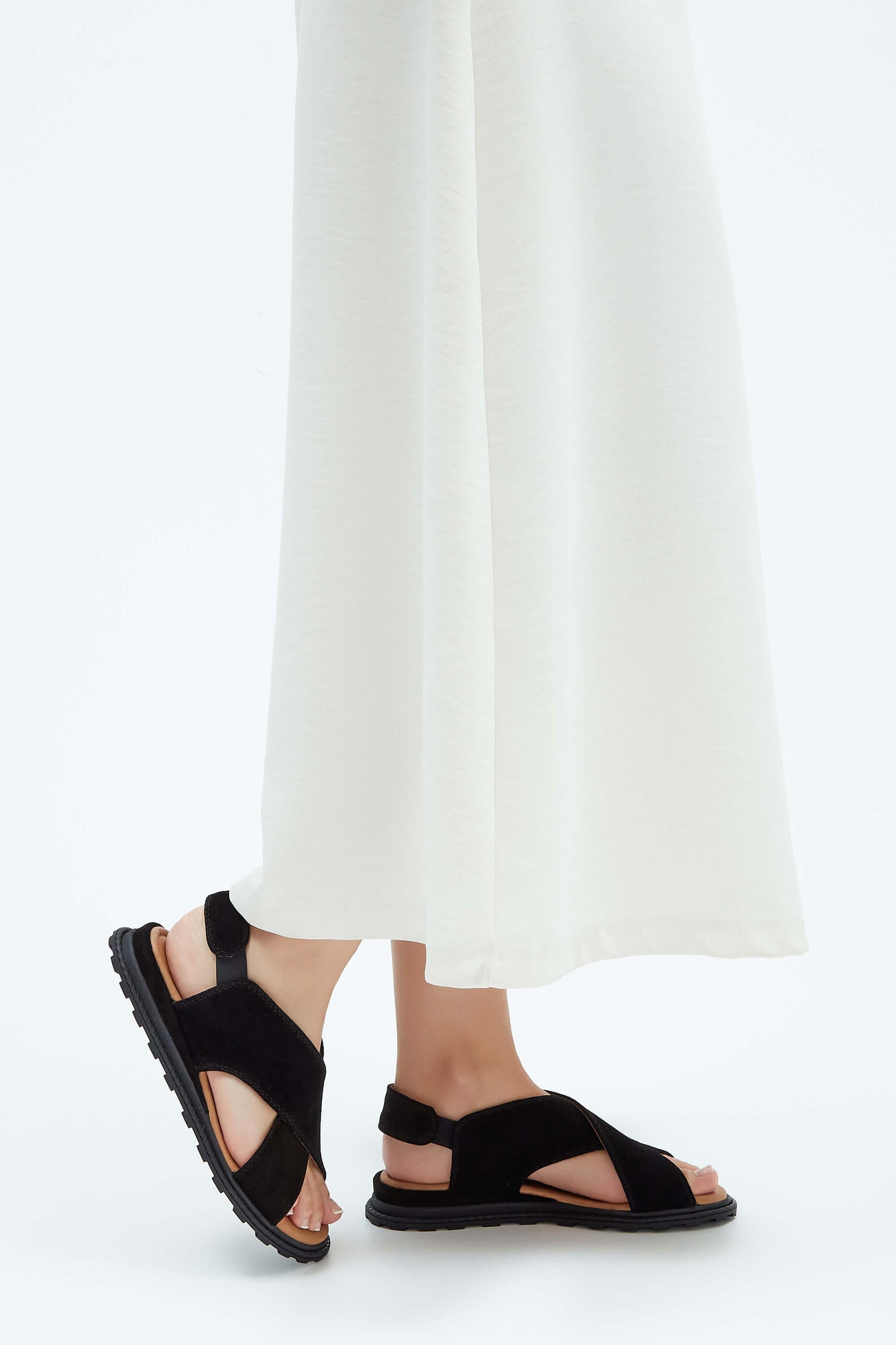 Tamer Tanca Bej Tamer Tanca Vegan Kadın Düz Sandalet