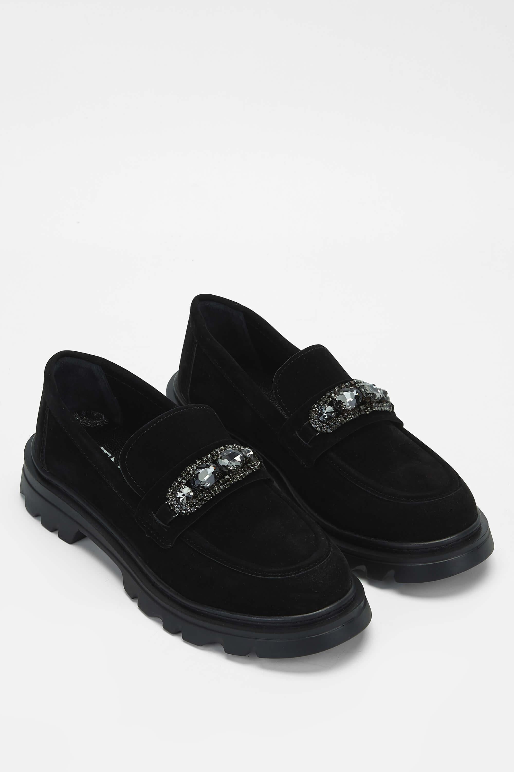 Tamer Tanca Siyah Süet Tamer Tanca Vegan Kadın Loafer Ayakkabı