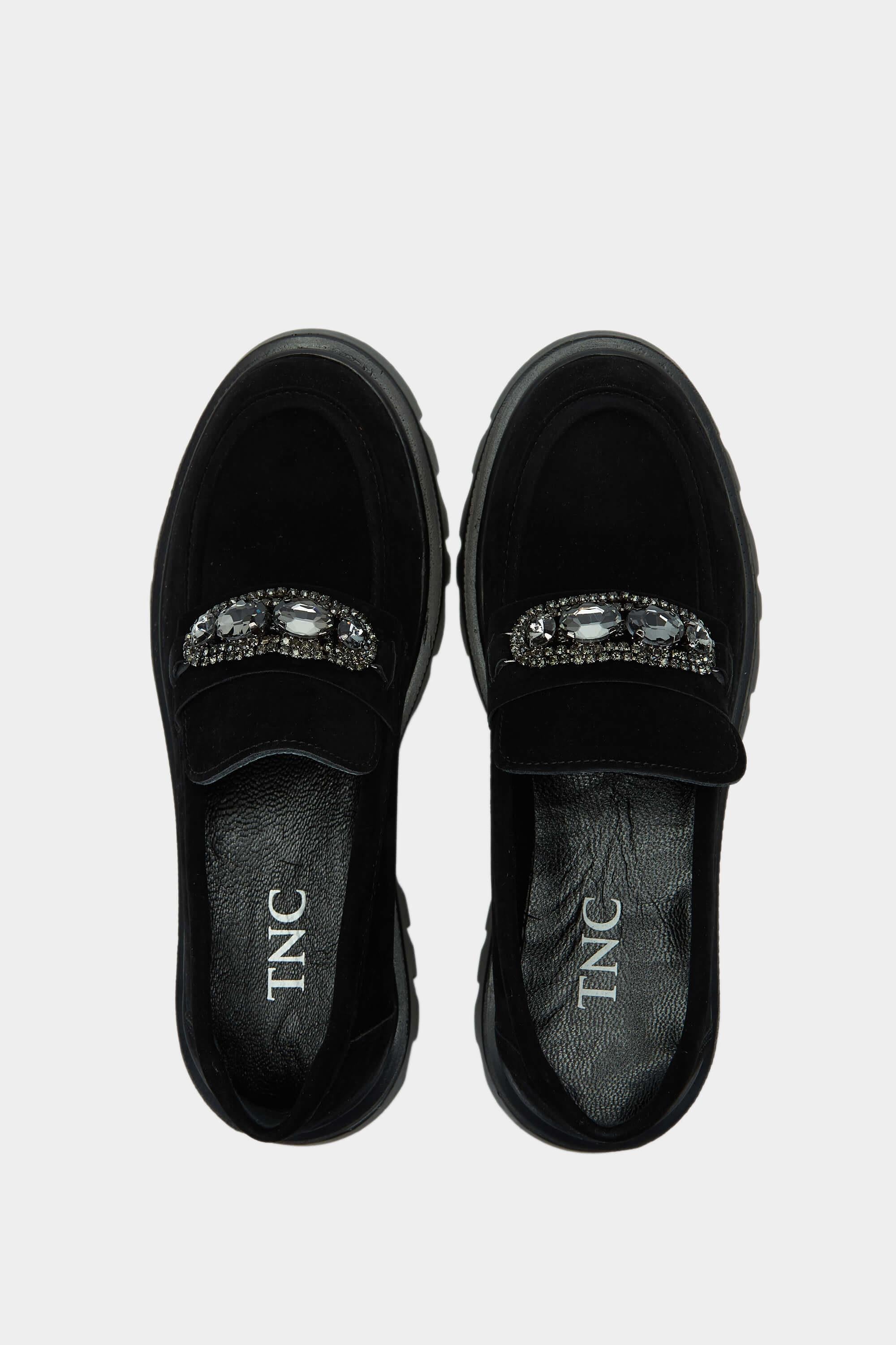 Tamer Tanca Siyah Süet Tamer Tanca Vegan Kadın Loafer Ayakkabı