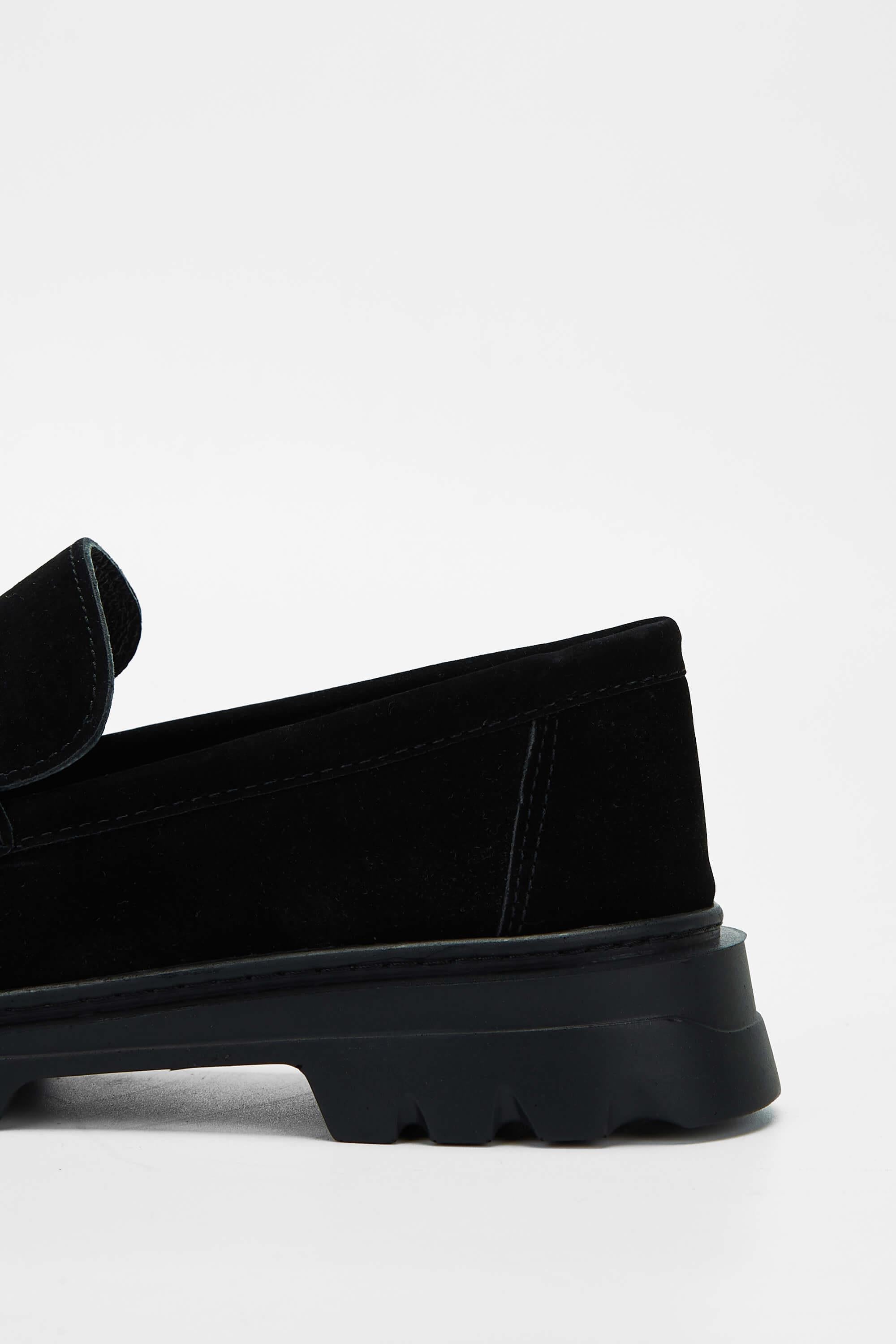 Tamer Tanca Siyah Süet Tamer Tanca Vegan Kadın Loafer Ayakkabı