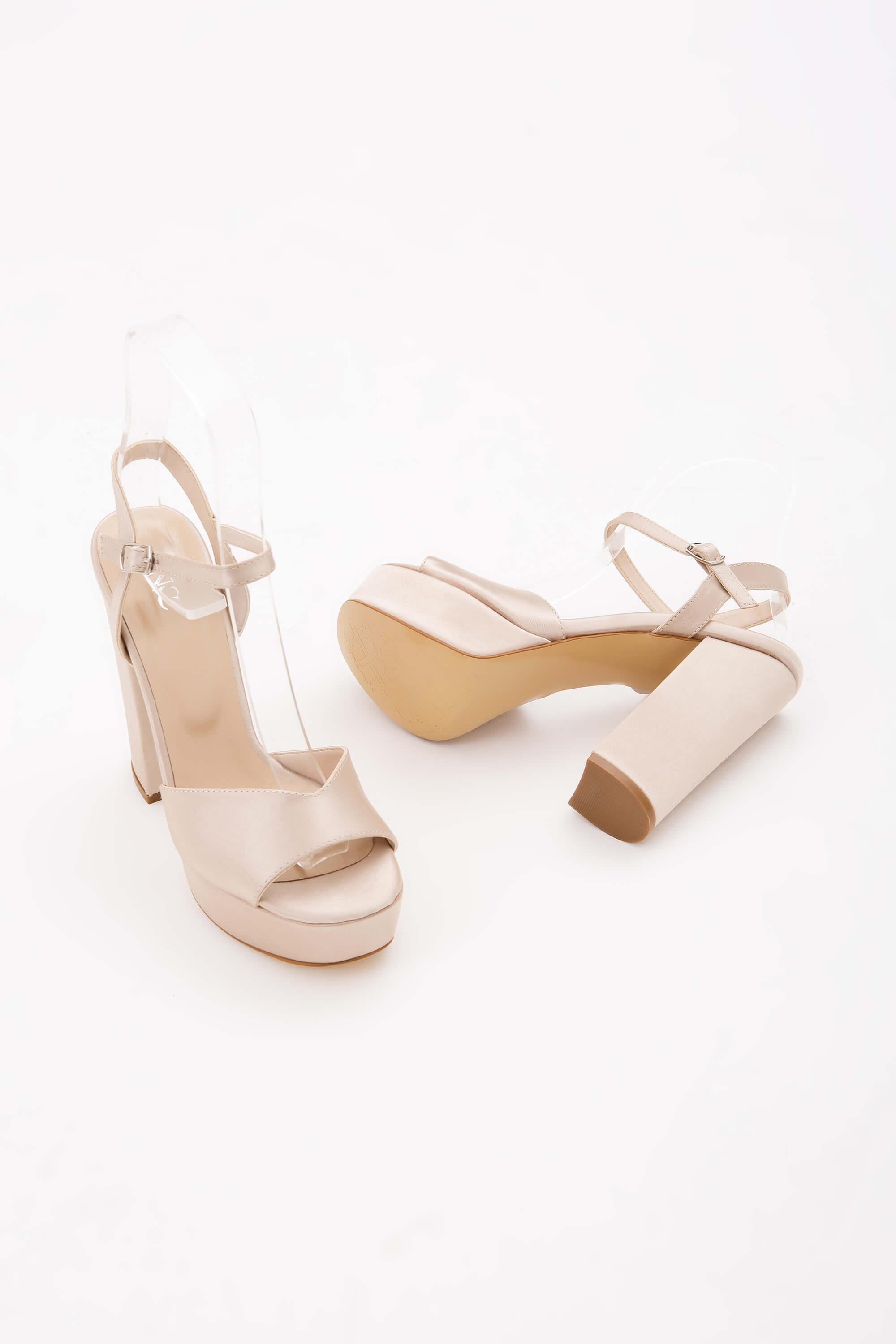 Tamer Tanca Bej Süet Tamer Tanca Vegan Kadın Abiye Ayakkabı