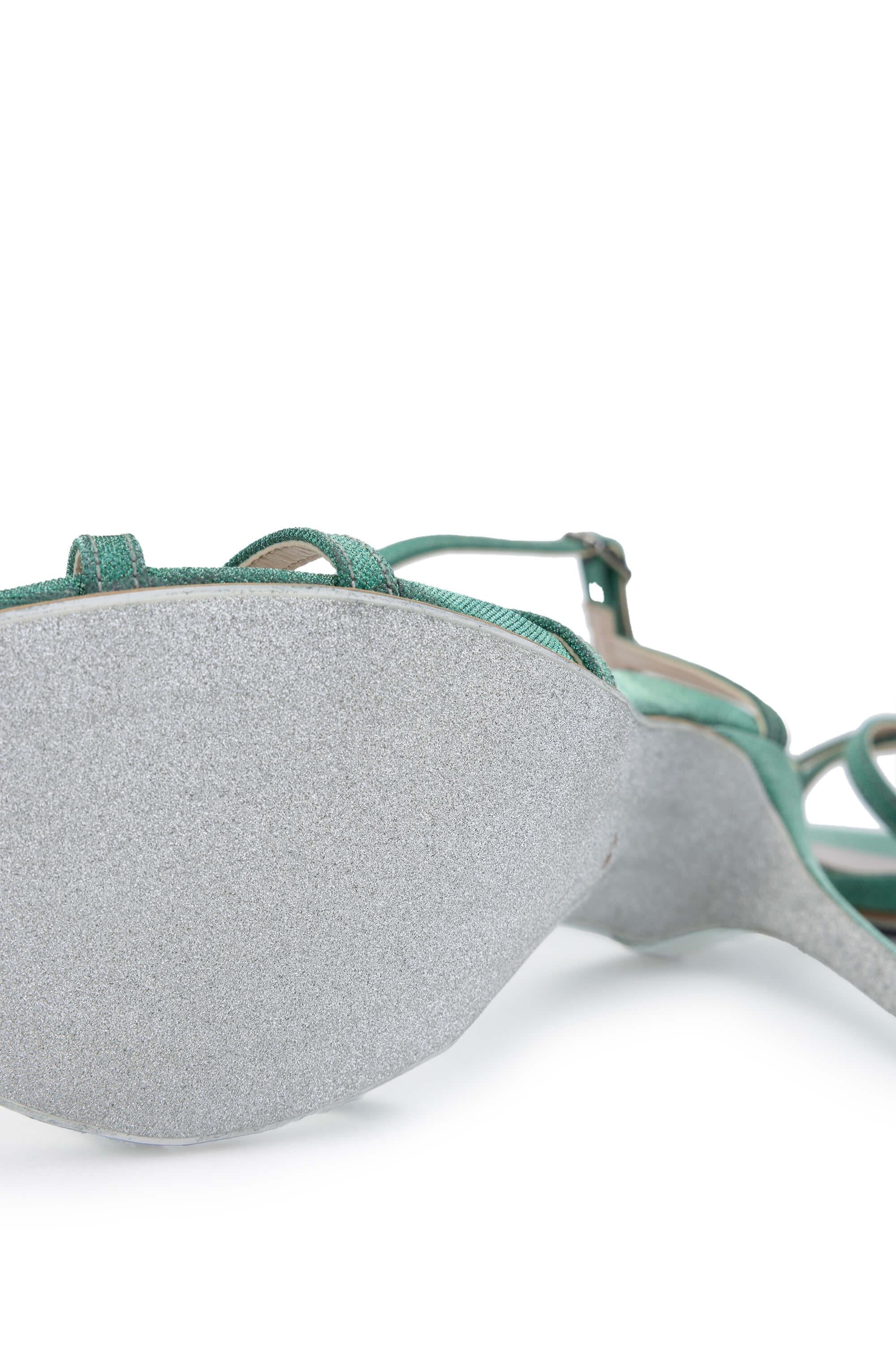 Tamer Tanca Yeşil Tamer Tanca Vegan Kadın Topuklu Sandalet