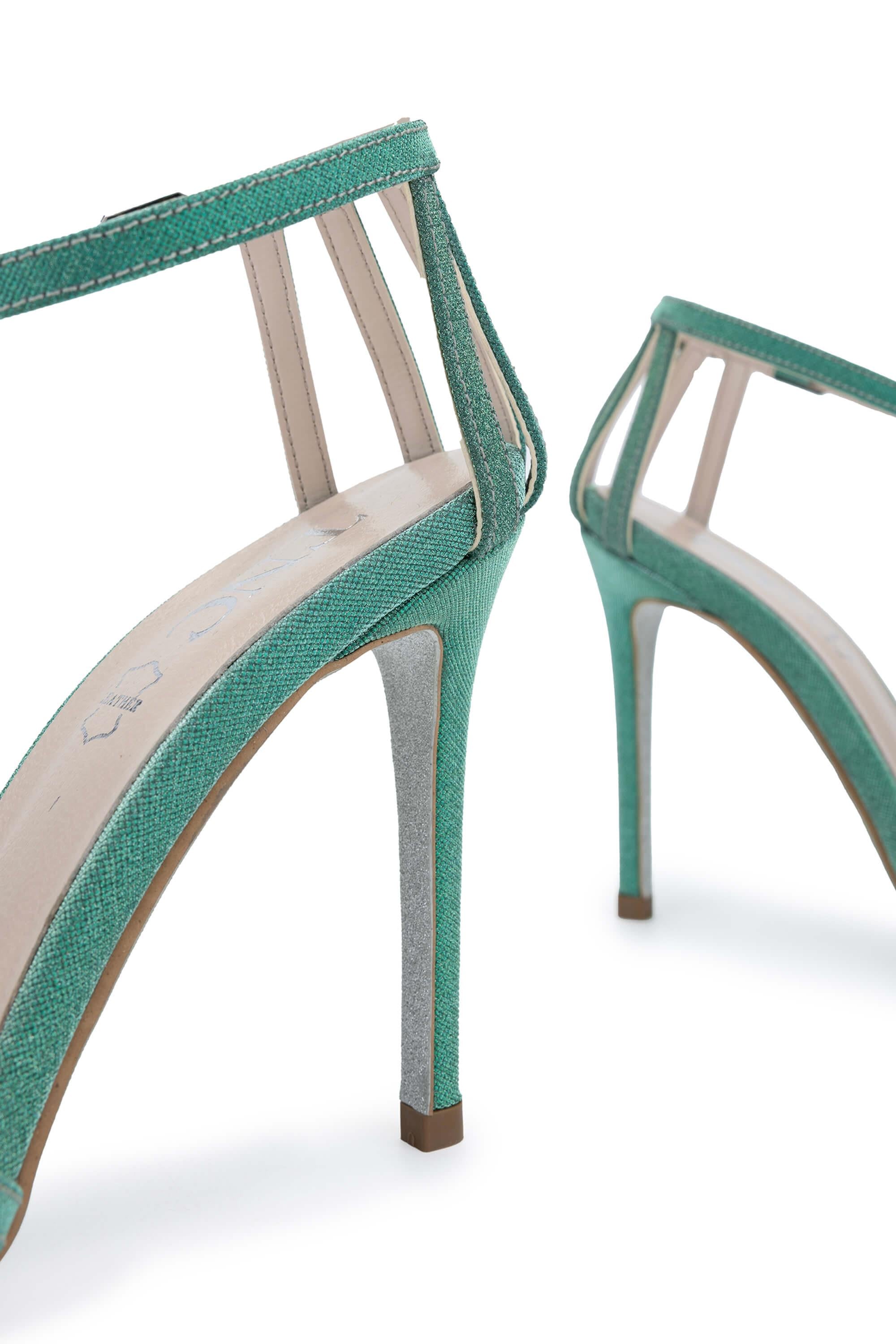 Tamer Tanca Yeşil Tamer Tanca Vegan Kadın Topuklu Sandalet