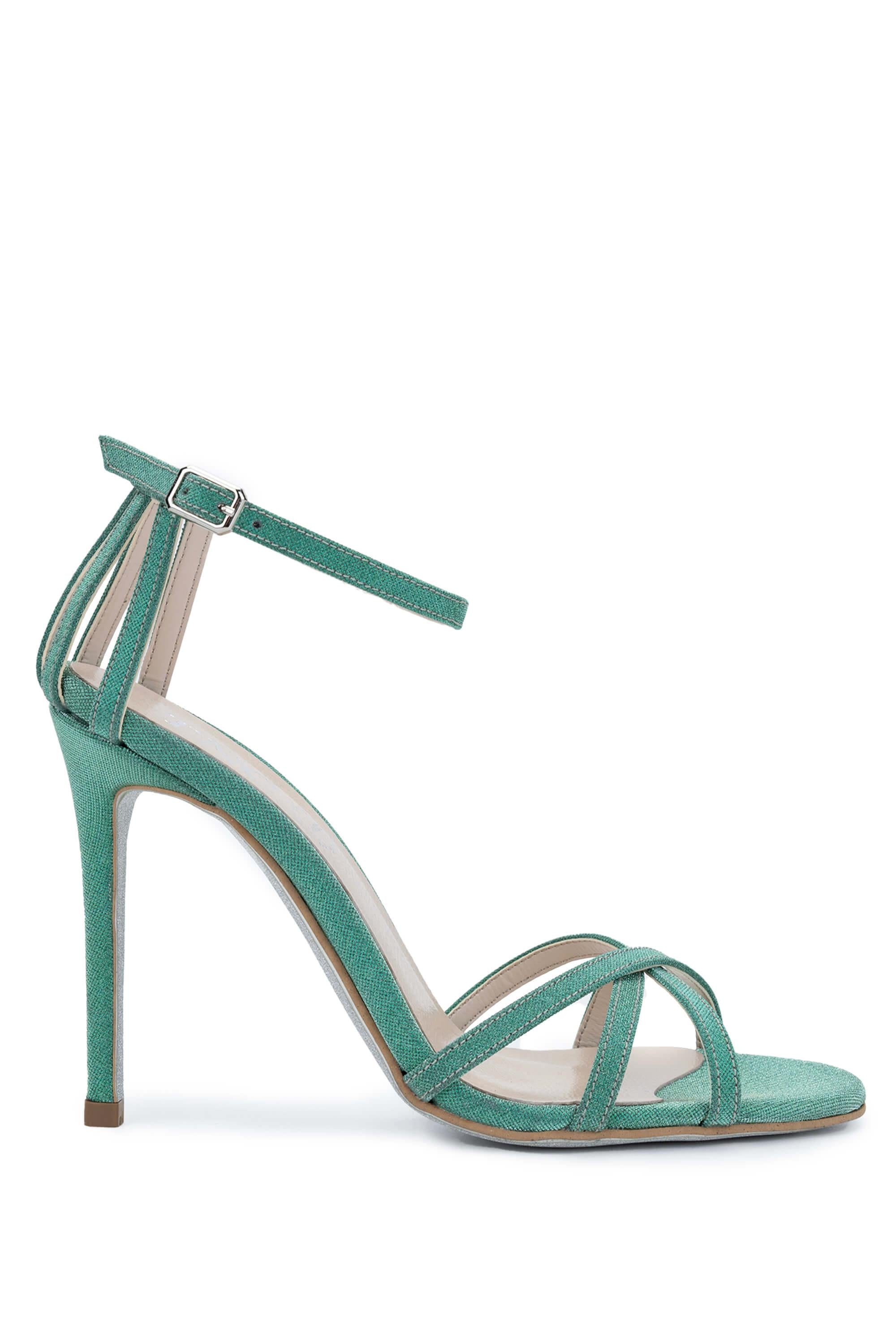 Tamer Tanca Yeşil Tamer Tanca Vegan Kadın Topuklu Sandalet