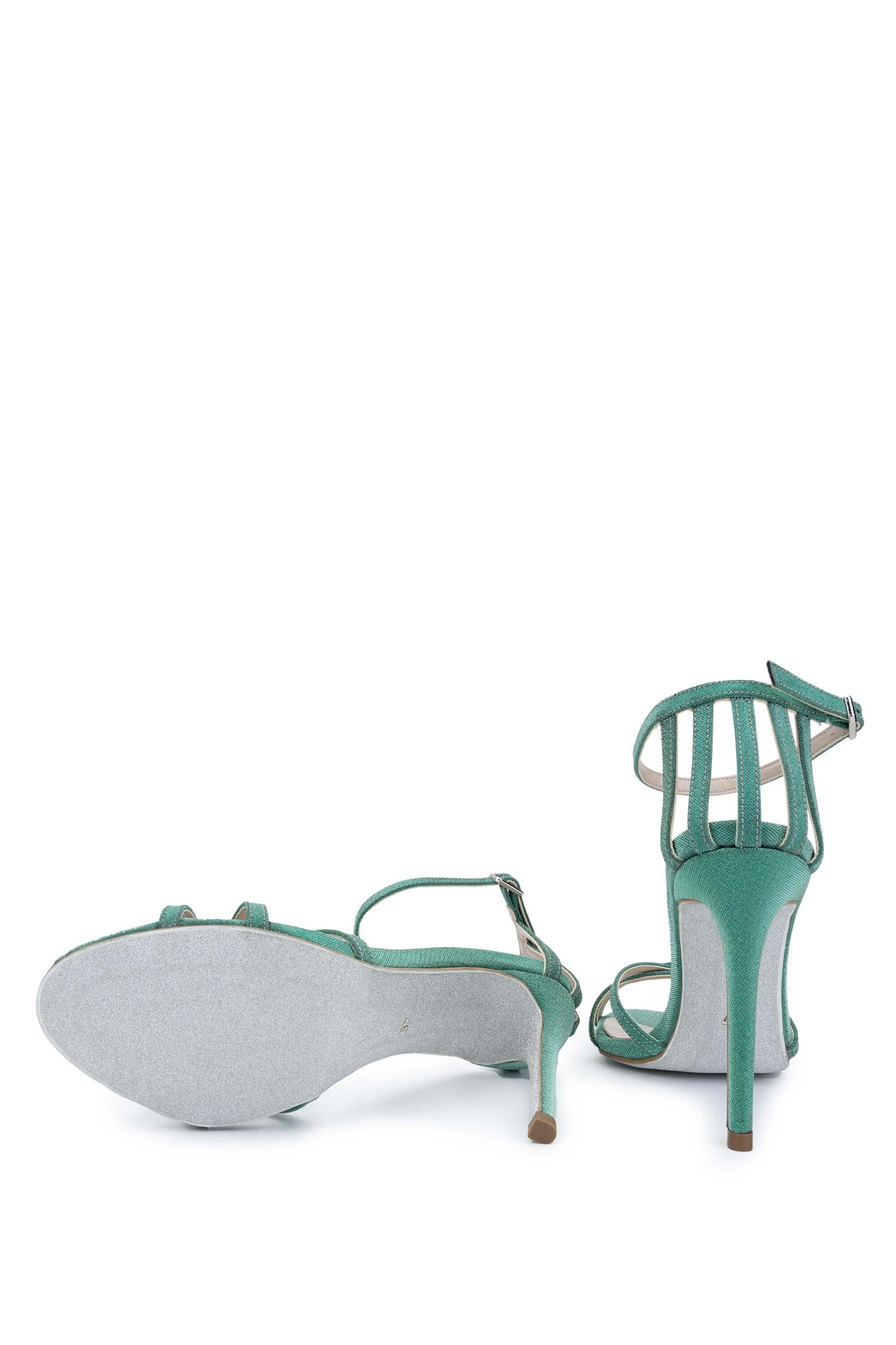 Tamer Tanca Yeşil Tamer Tanca Vegan Kadın Topuklu Sandalet