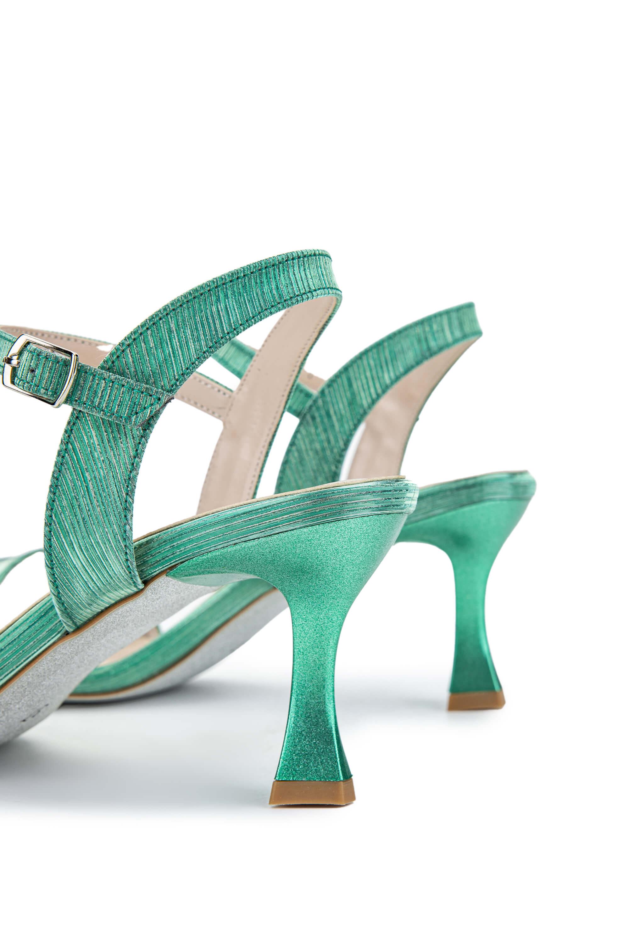 Tamer Tanca Yeşil Tamer Tanca Vegan Kadın Topuklu Sandalet