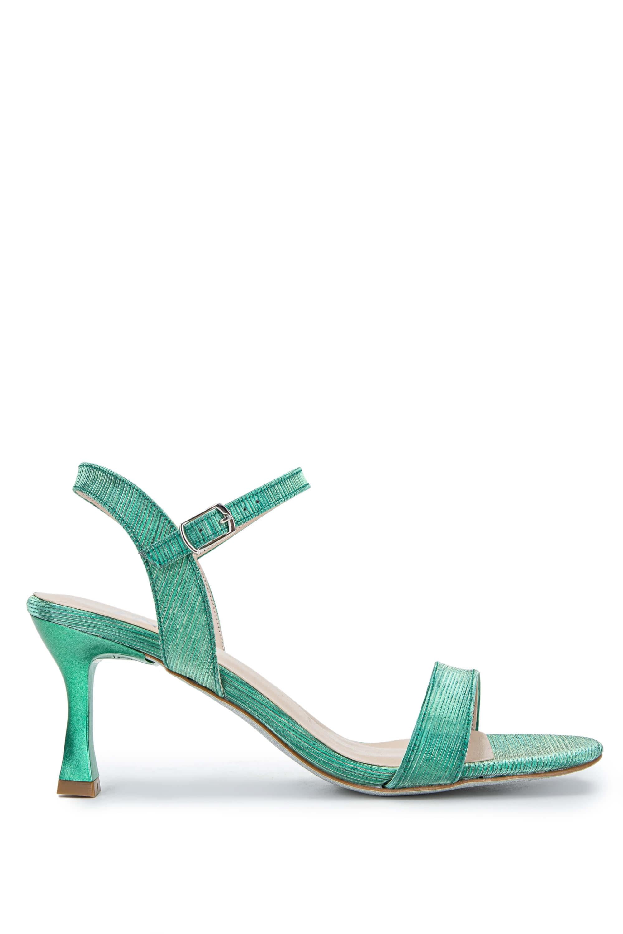 Tamer Tanca Yeşil Tamer Tanca Vegan Kadın Topuklu Sandalet