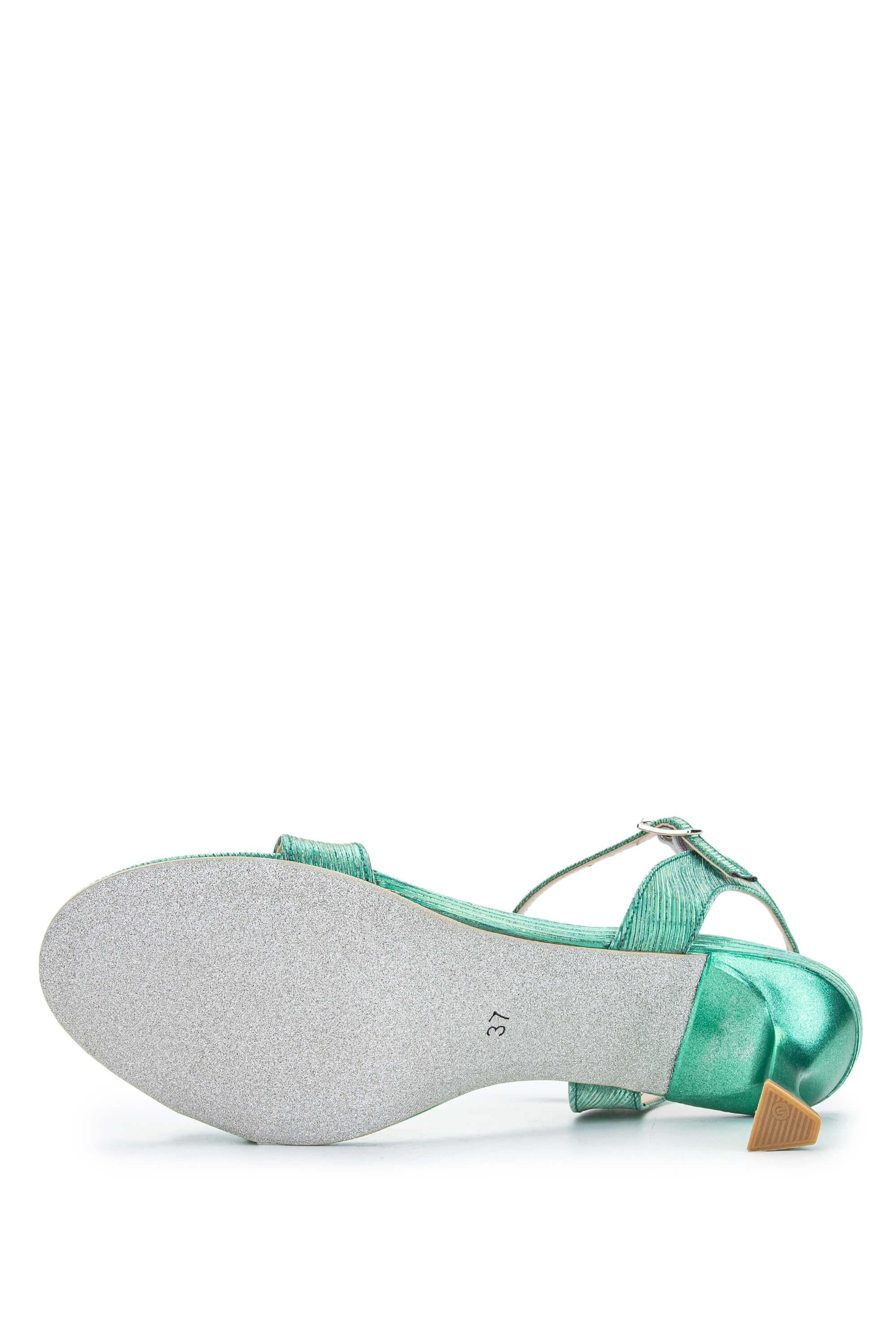 Tamer Tanca Yeşil Tamer Tanca Vegan Kadın Topuklu Sandalet