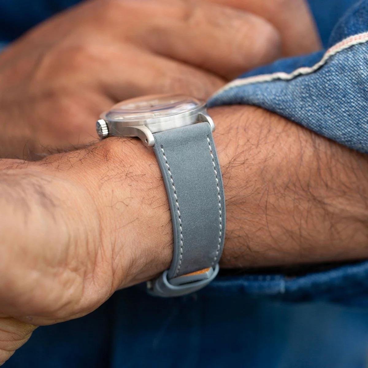 Argent Nubuck Watch Strap