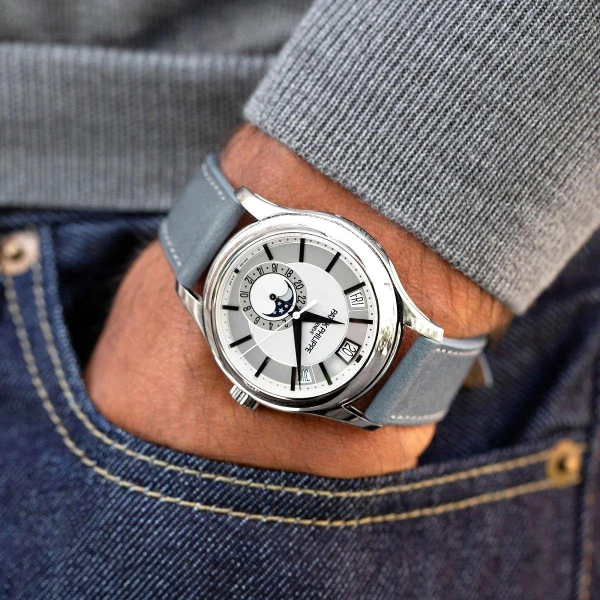 Argent Nubuck Watch Strap