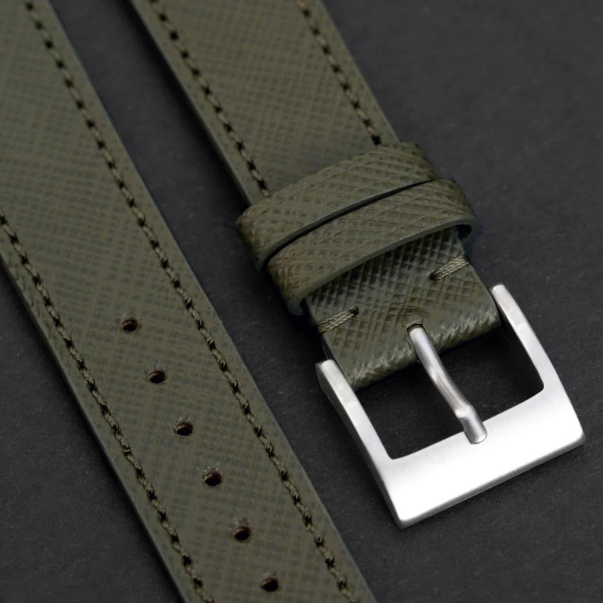 Military Green Saffiano Saat Kayışı