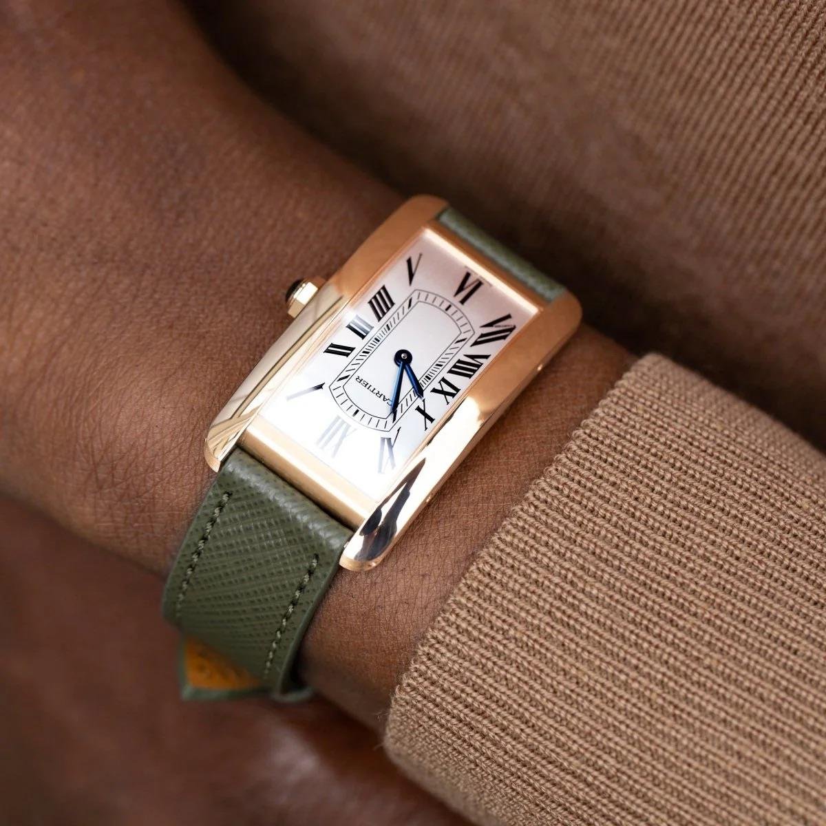 Military Green Saffiano Saat Kayışı