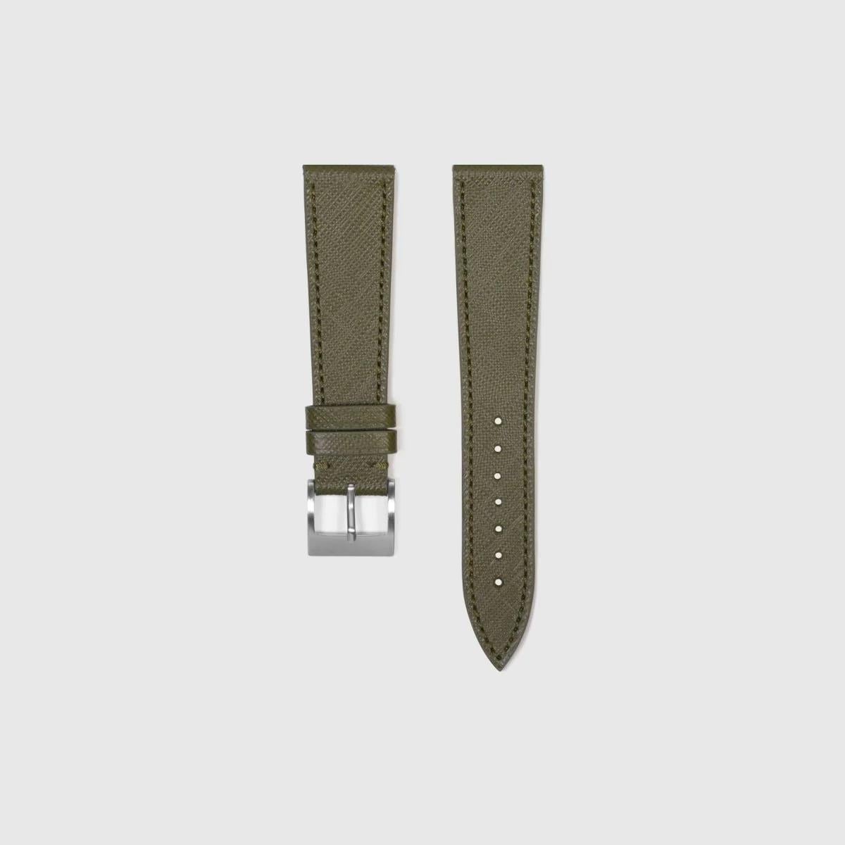 Military Green Saffiano Saat Kayışı