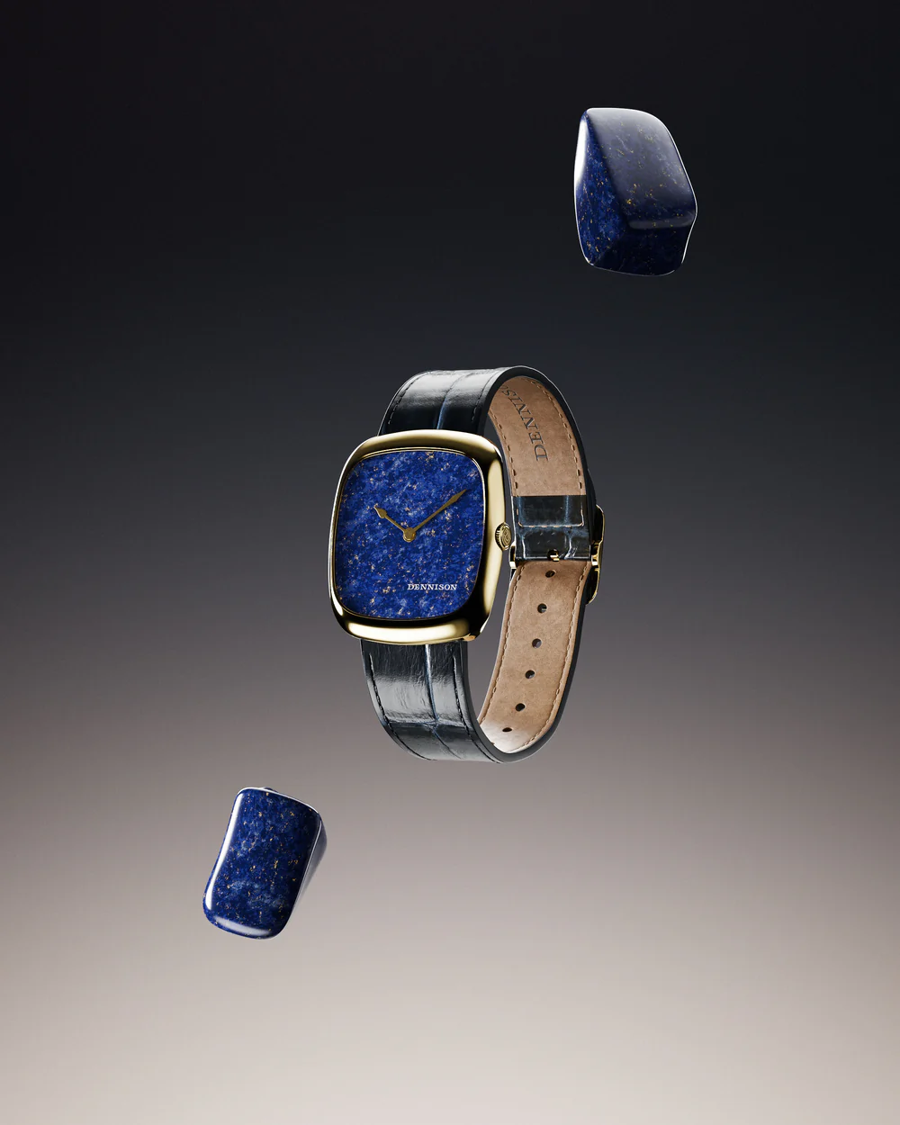 Natural Stone Lapis Lazuli In Gold