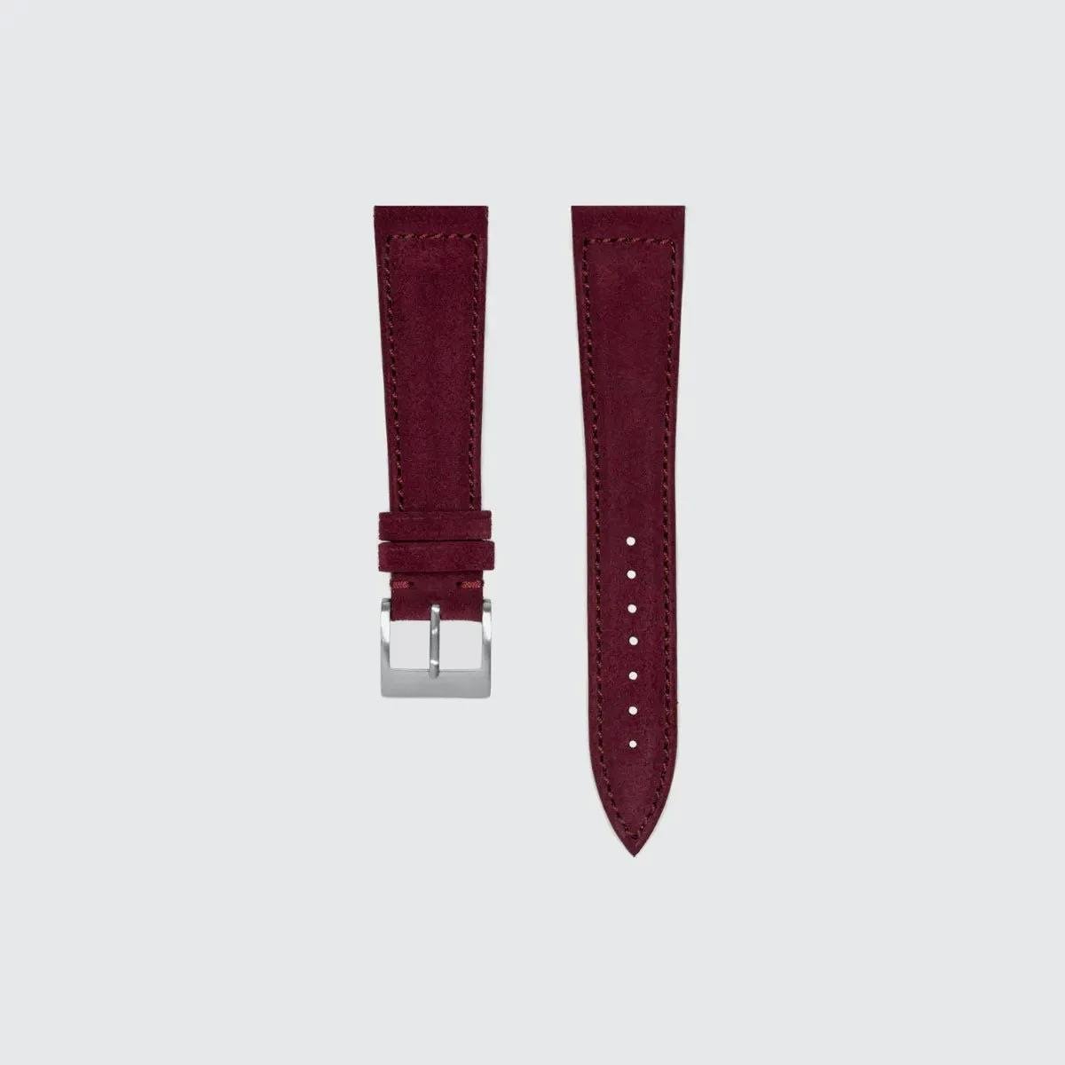 Oxblood Kırmızı Süet Saat Kayışı (20MM)