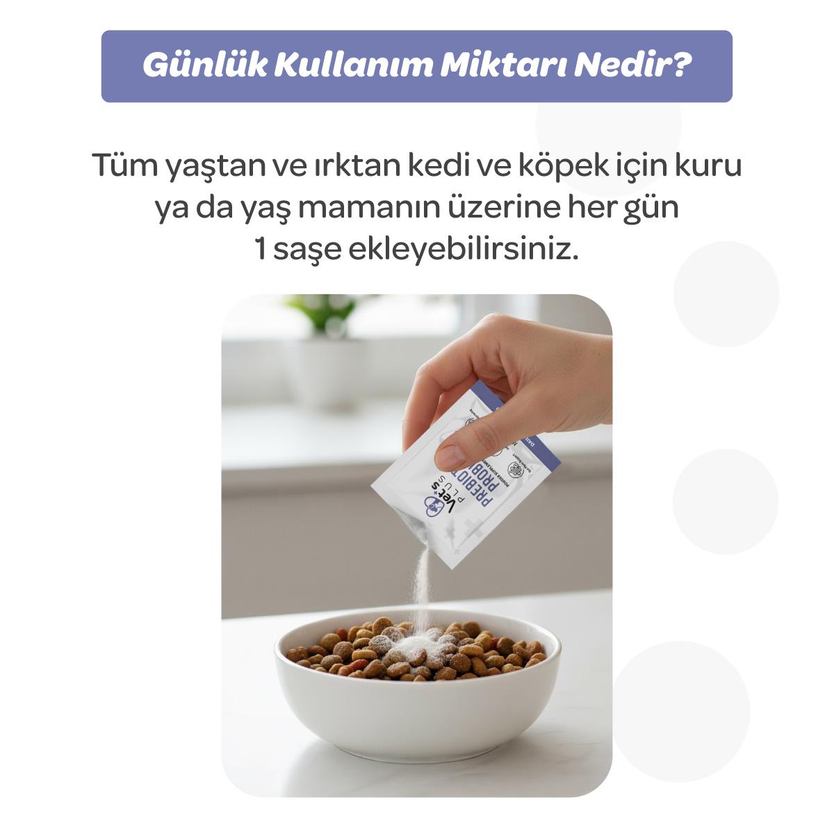 Vet's Plus Kedi ve Köpekler İçin Prebiyotik ve Probiyotik Toz 2gr (30'lu)