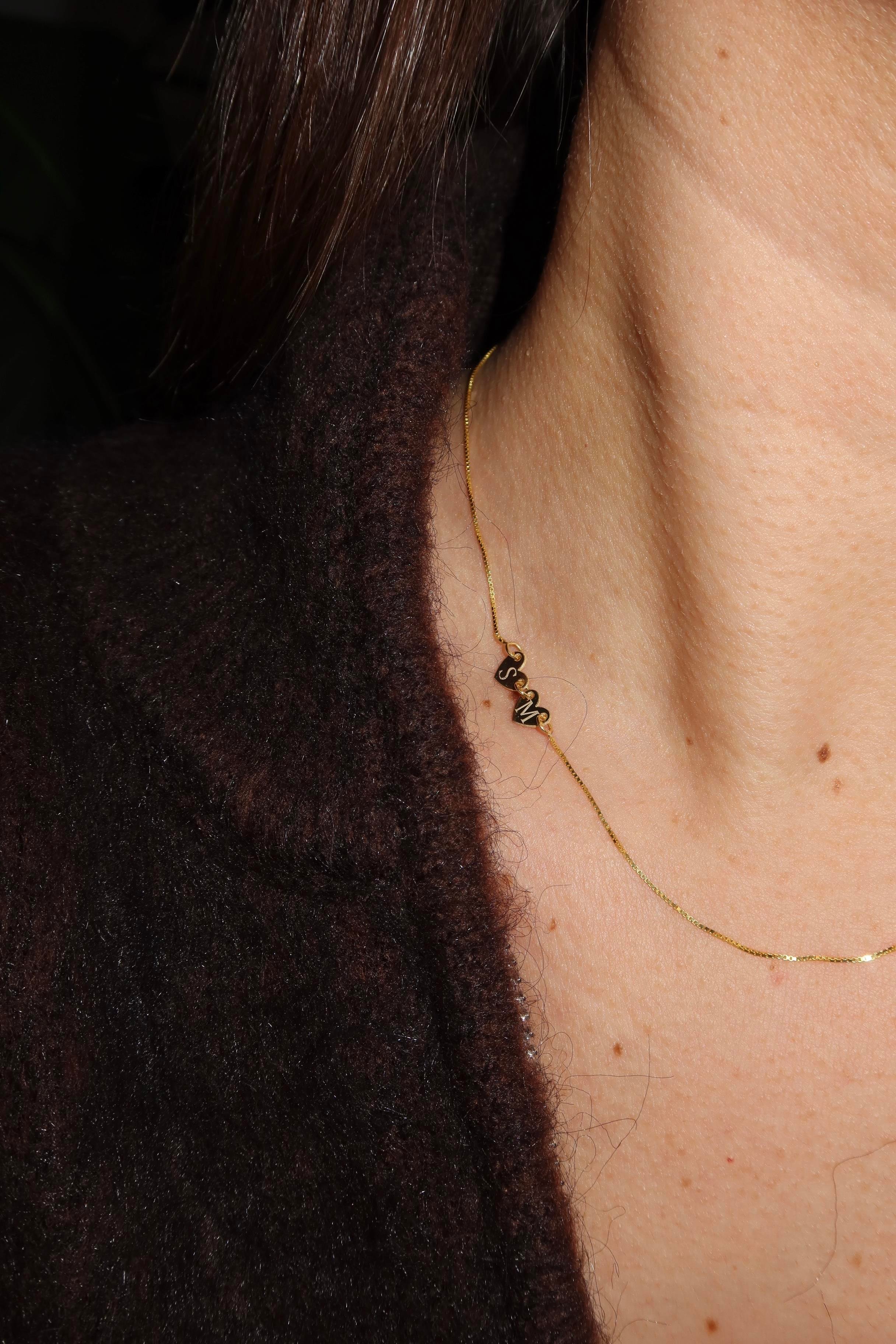 925 Gümüş | Kalp Pullu 2 Harf Kolye