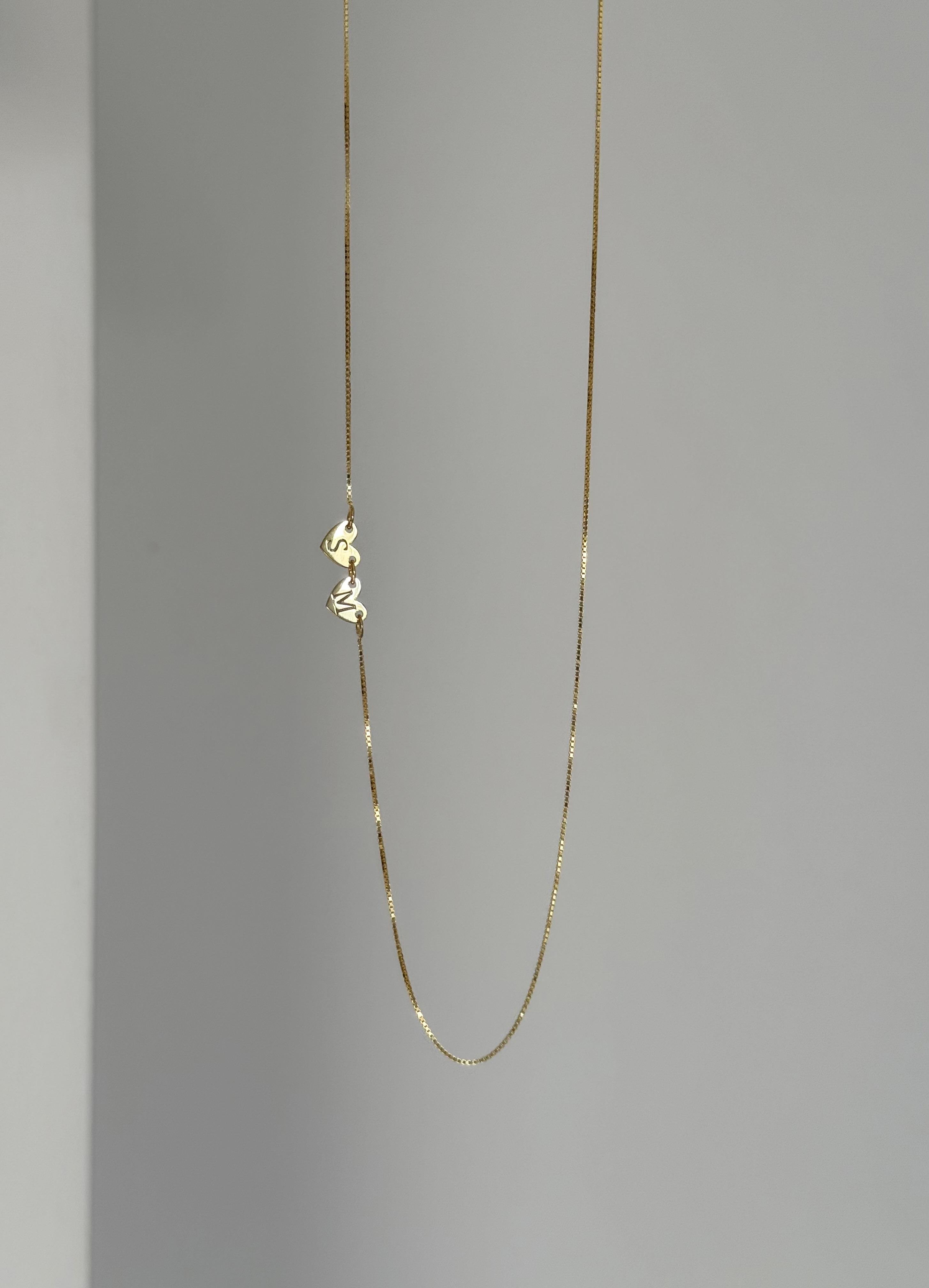 925 Gümüş | Kalp Pullu 2 Harf Kolye