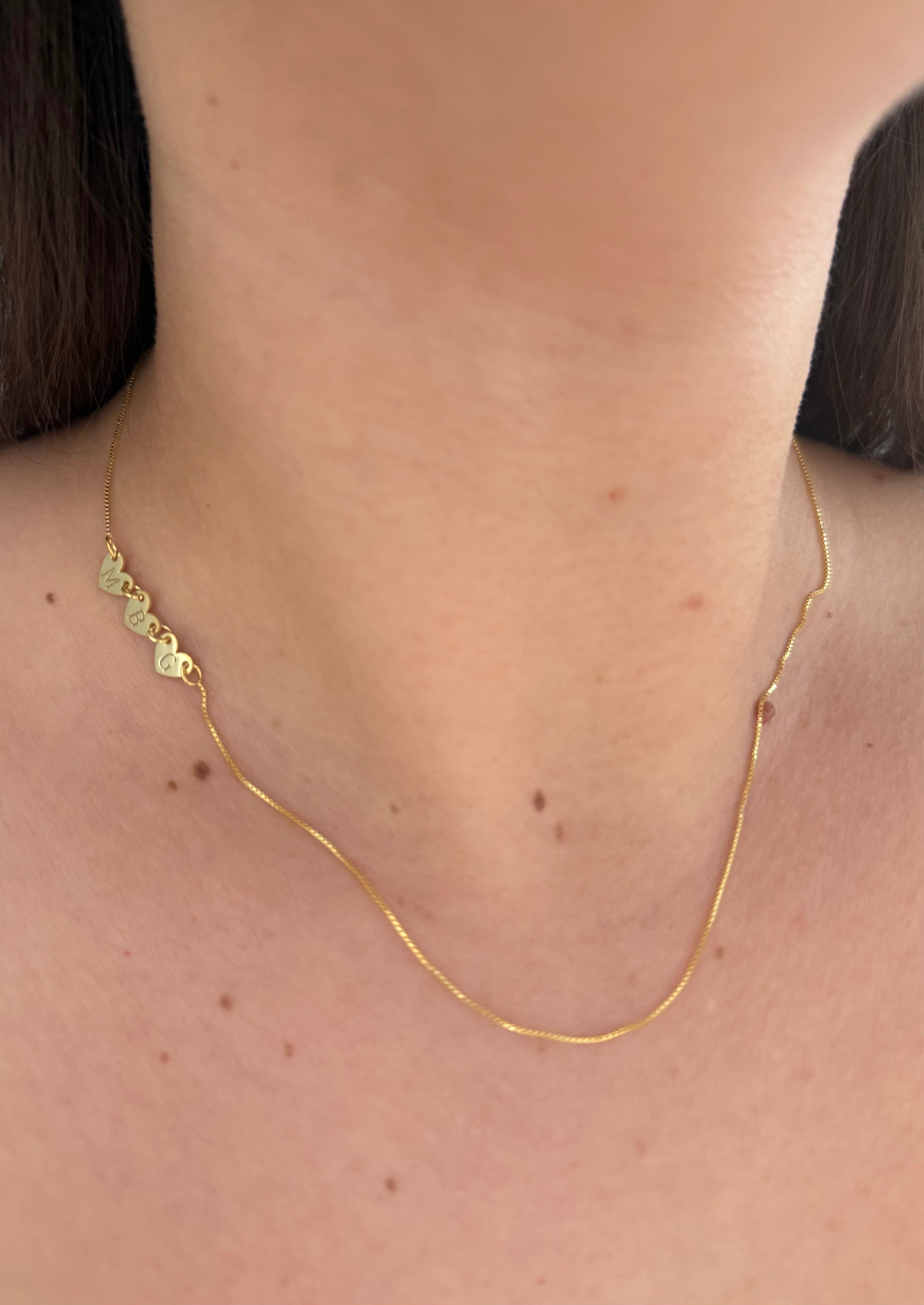 925 Gümüş | Kalp Pullu 3 Harf Kolye