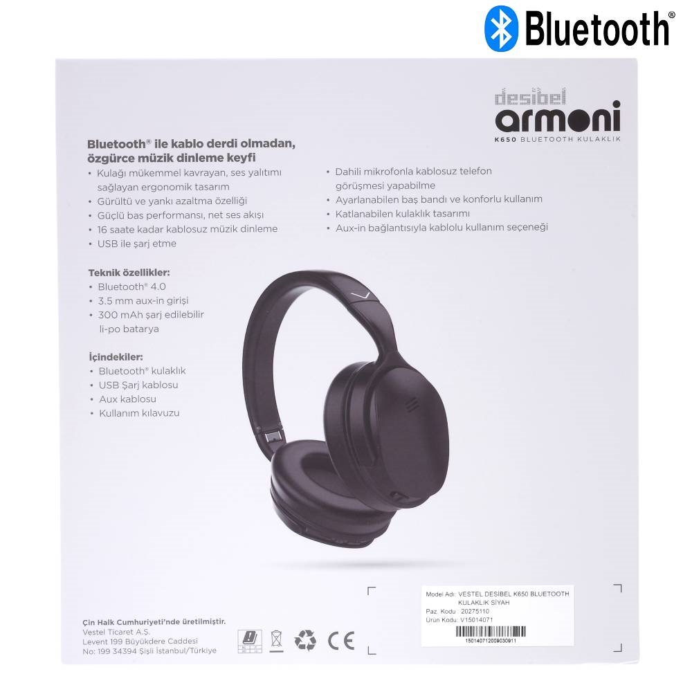 Desibel K650 Bluetooth Kulaklık Siyah