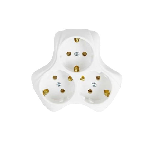 Almera 3lü Papatya Golyat Priz Beyaz 