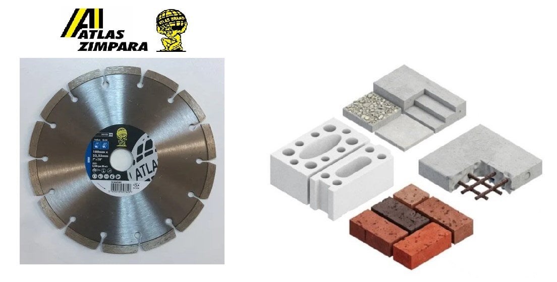 ATLAS Universal Soketli Beton İçin Elmas Testere 180 mm