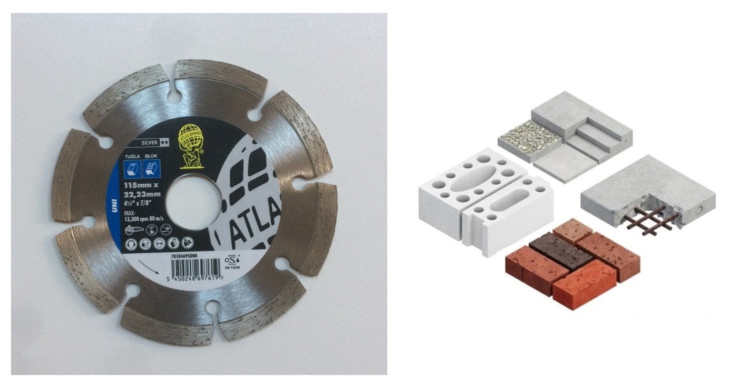 ATLAS Universal Soketli Beton İçin Elmas Testere 115 mm