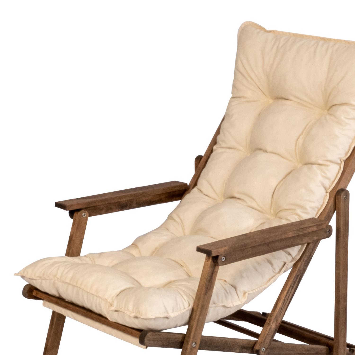 Bahex Loft 2+1 Ahşap Kollu Şezlong Set 