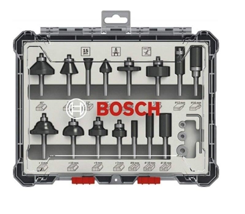 BOSCH 6 mm Profesyonel Ahşap Freze Bıçak Seti 15 Parça (2607017471)