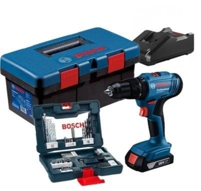 BOSCH GSB 183-LI 18 Volt 2.0 Ah Tek Akülü Matkap (41 Parça Takım Çantalı Set)