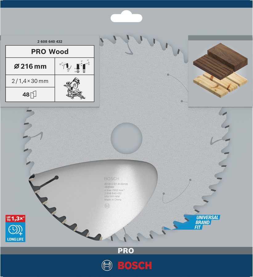 BOSCH Pro Wood 216 mm 48 Diş Ahşap Daire Testere Bıçağı
