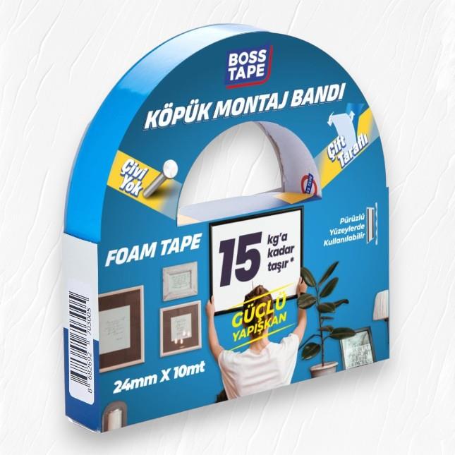 Boss Tape Çift Taraflı Köpük Aksesuar Montaj Bandı 24mmx10m