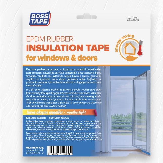 Boss Tape EPDM Kauçuk Pencere Kapı İzolasyon Bandı 5mmX15mmX5mt Beyaz