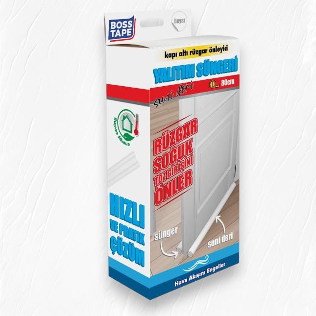 Boss Tape Kapı Altı Yalıtım Süngeri Suni Deri 80cm Beyaz