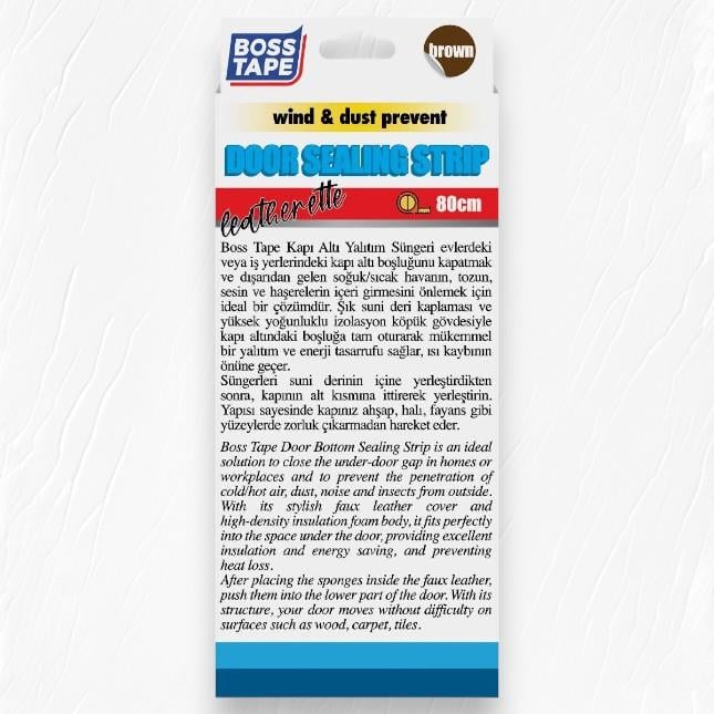 Boss Tape Kapı Altı Yalıtım Süngeri Suni Deri 80cm Kahverengi