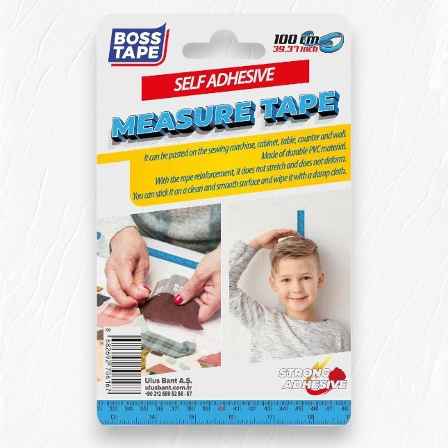 Boss Tape Kendinden Yapışkanlı İp Takviyeli Mezura - 100cm 