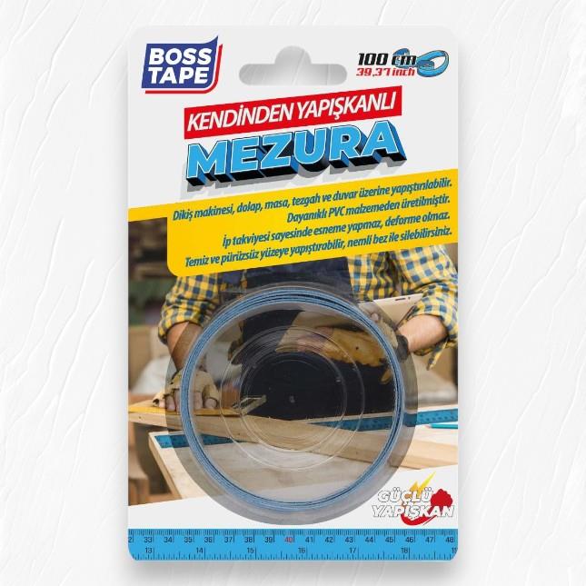 Boss Tape Kendinden Yapışkanlı İp Takviyeli Mezura - 100cm 