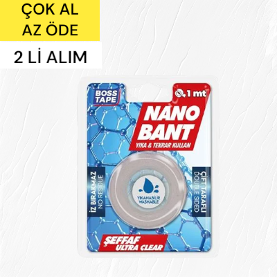 Boss Tape Nano Bant Magic Tape 19mm-1mt Şeffaf 2'li Paket
