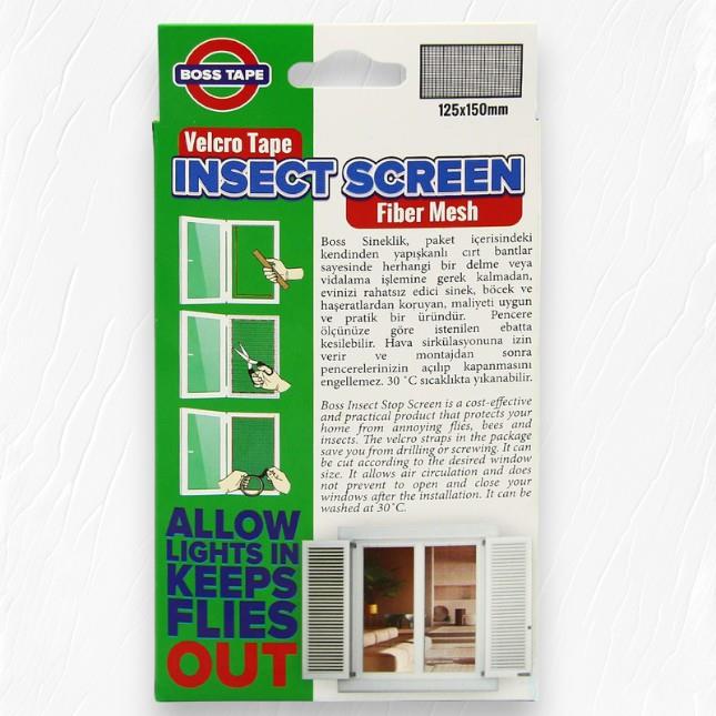 Boss Tape Pencere Cam Sineklik 125x150cm Cırt Bantlı