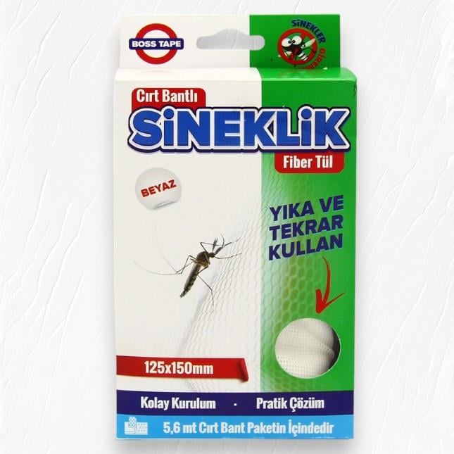 Boss Tape Pencere Cam Sineklik 125x150cm Cırt Bantlı