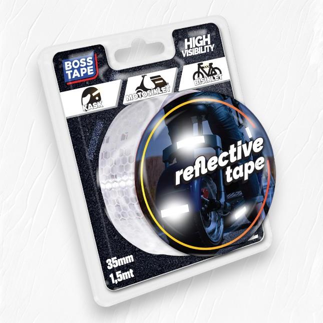 Boss Tape Reflektif Petekli Kedi Gözü Bant 35mm-1,5mt Beyaz