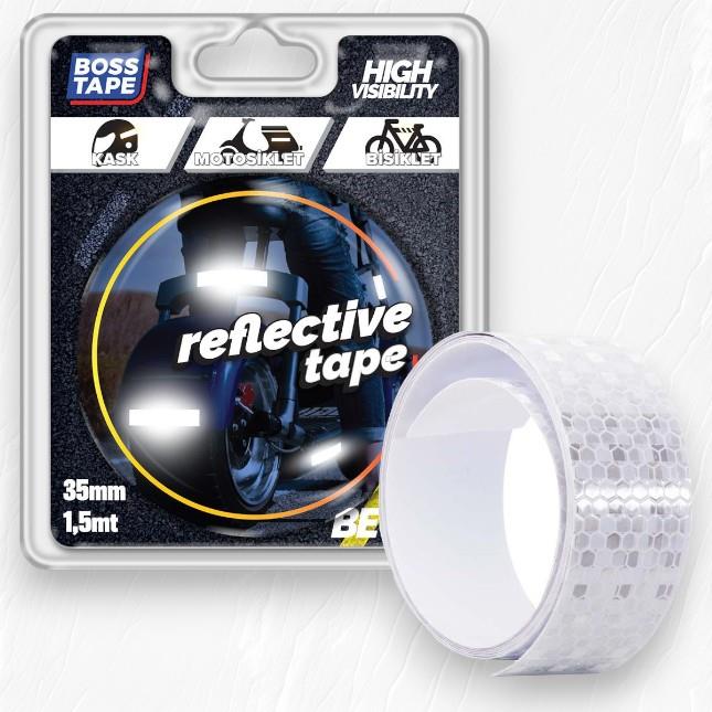 Boss Tape Reflektif Petekli Kedi Gözü Bant 35mm-1,5mt Beyaz
