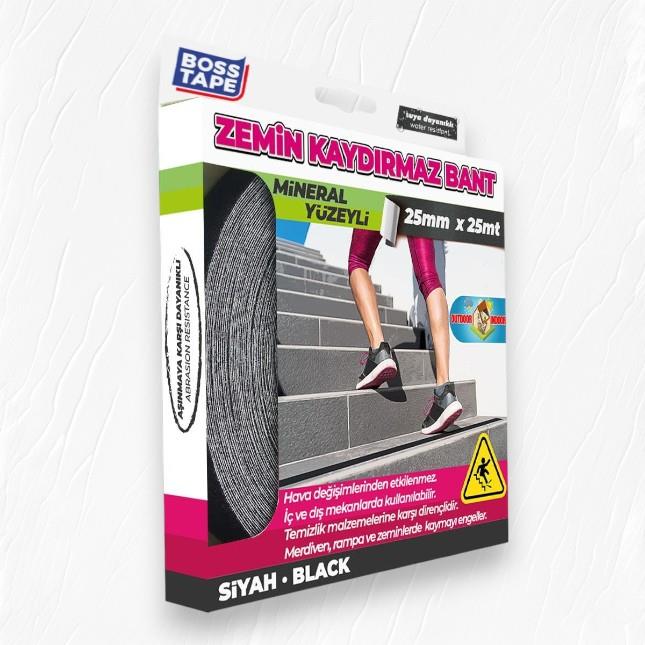 Boss Tape Zemin Merdiven Kaydırmaz Bant 25mmx25mt Siyah