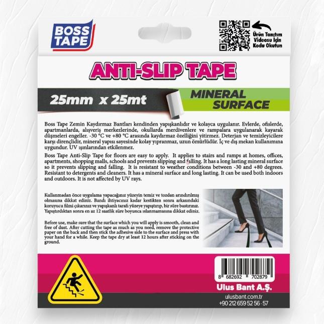 Boss Tape Zemin Merdiven Kaydırmaz Bant 25mmx25mt Siyah