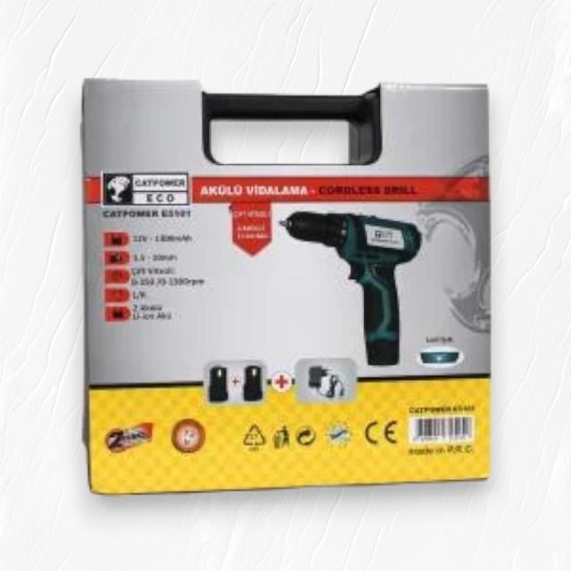 Catpower Akülü Vidalama 12v Li-İon 1,3 Ah 2 Akülü Cate5101