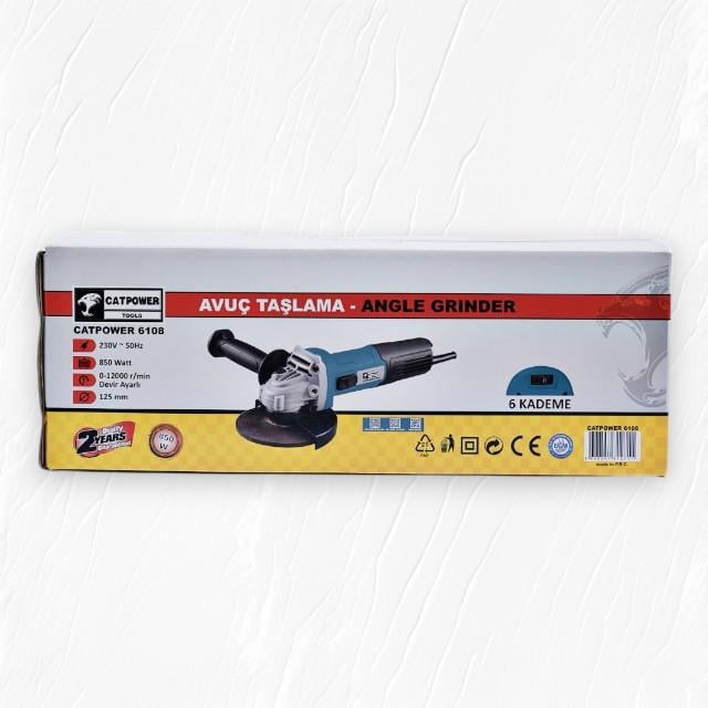 Catpower Avuç Taşlama Devir Ayarlı 125mm 850w Cat6108